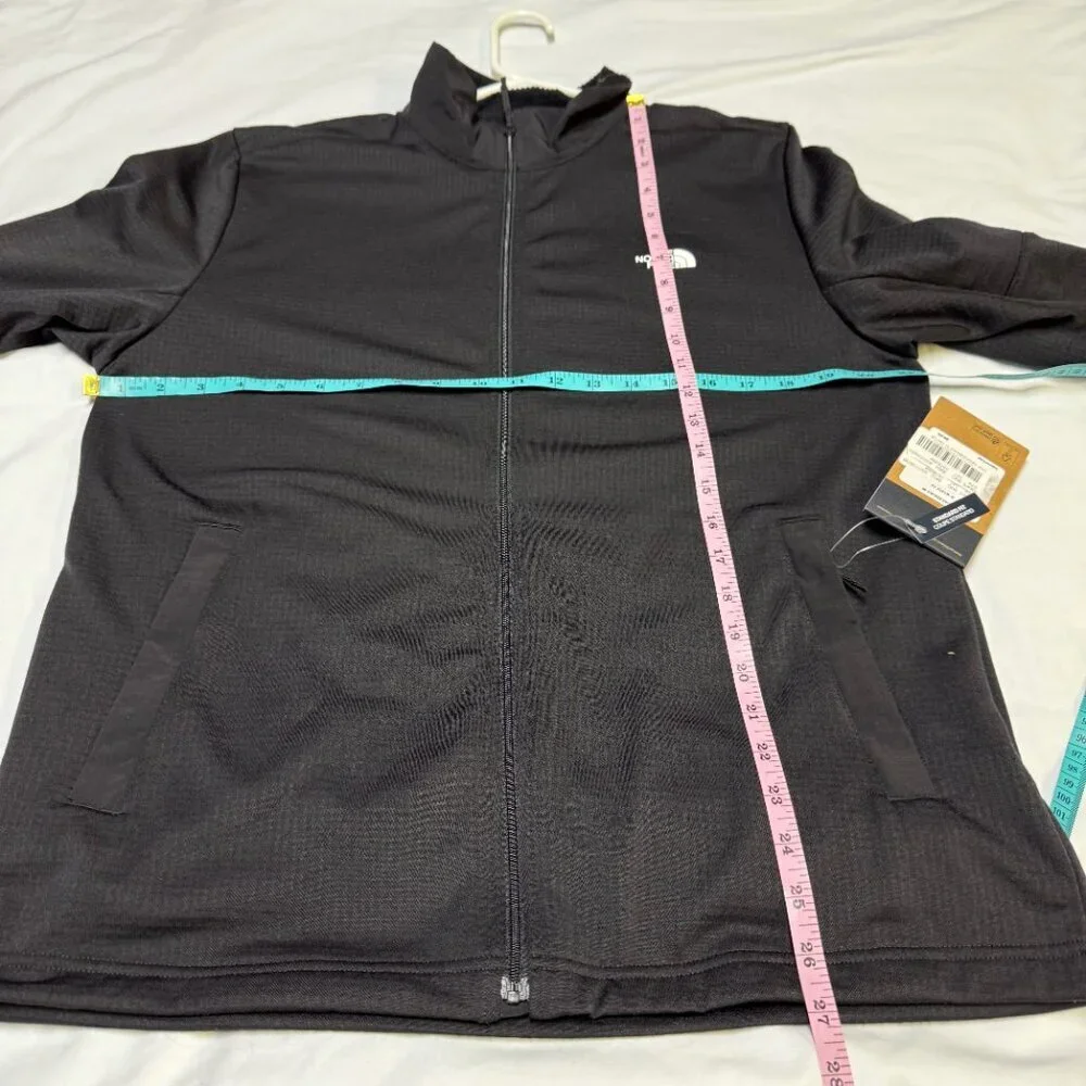 The North Face Wayroute Full Zip Jacket Mens M Black Grid Fleece NWT‎